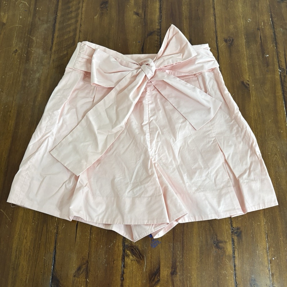 J Crew Baby Pink Cotton Poplin Tie-Waist Shorts Women's 2 Romantic Derby Sweet
